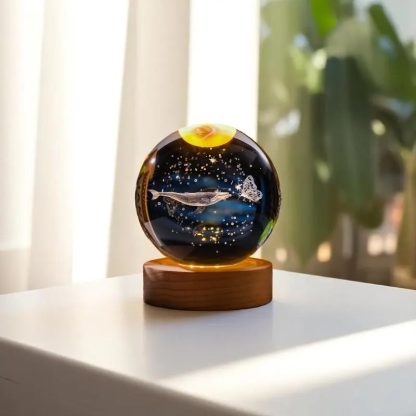 Crystal Whale and Butterfly Night Light Ornament - Image 5