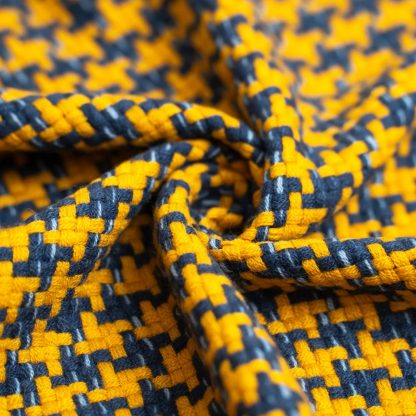 Houndstooth yellow and blue blend throw blanket - Image 5