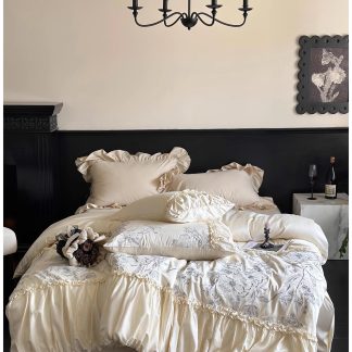 Beige light luxury high-end bedding four-piece set