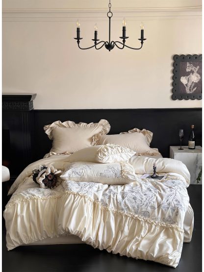 Beige light luxury high-end bedding four-piece set