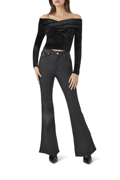 Retro hot girl style high waist slim flared pants
