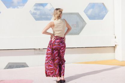 Contrast ring print high waist draped maxi skirt - Image 2
