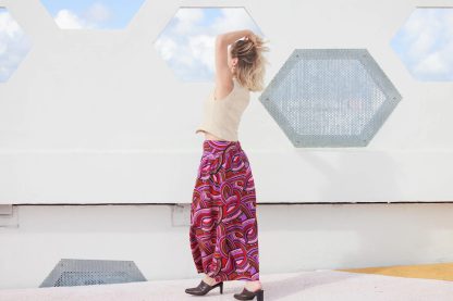 Contrast ring print high waist draped maxi skirt - Image 7