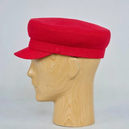 Retro red eye-catching woolen beret - Image 4