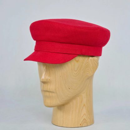 Retro red eye-catching woolen beret - Image 3