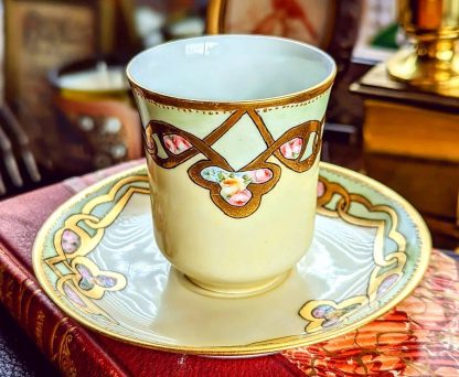 Art Nouveau gilt floral bone china cup and saucer set - Image 5