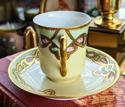 Art Nouveau gilt floral bone china cup and saucer set - Image 4