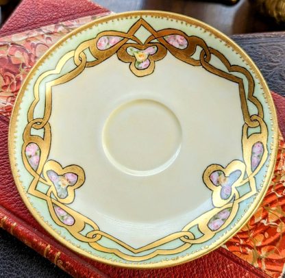 Art Nouveau gilt floral bone china cup and saucer set - Image 2