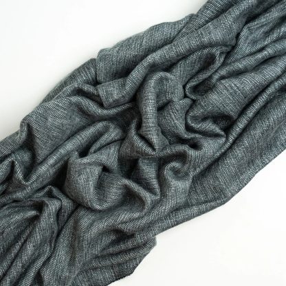 Premium Grey Fringed Wool Blend Throw Blanket - Image 3