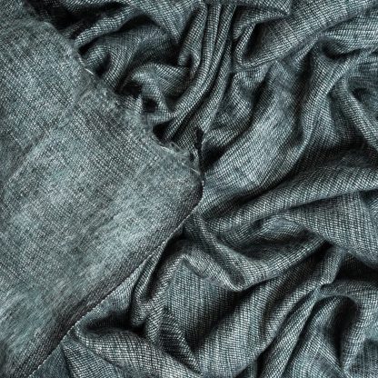 Premium Grey Fringed Wool Blend Throw Blanket - Image 2
