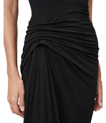 Black sleeveless pleated irregular dress - Image 6
