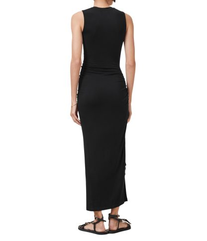 Black sleeveless pleated irregular dress - Image 3