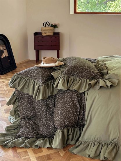 Retro forest style floral ruffle bedding four-piece set - Image 9
