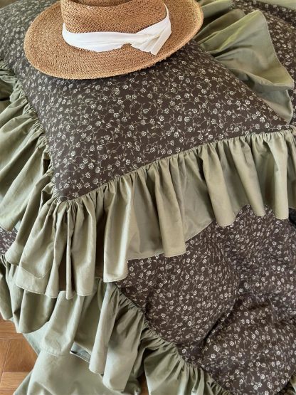 Retro forest style floral ruffle bedding four-piece set - Image 8