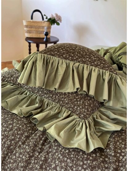 Retro forest style floral ruffle bedding four-piece set - Image 4