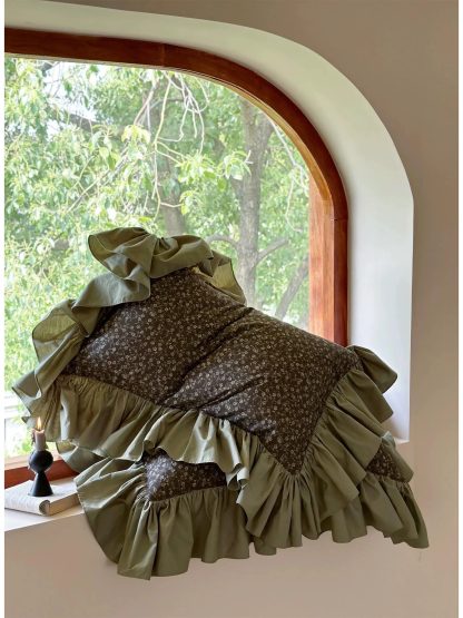 Retro forest style floral ruffle bedding four-piece set - Image 3