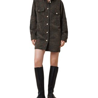 Camouflage denim shirt dress
