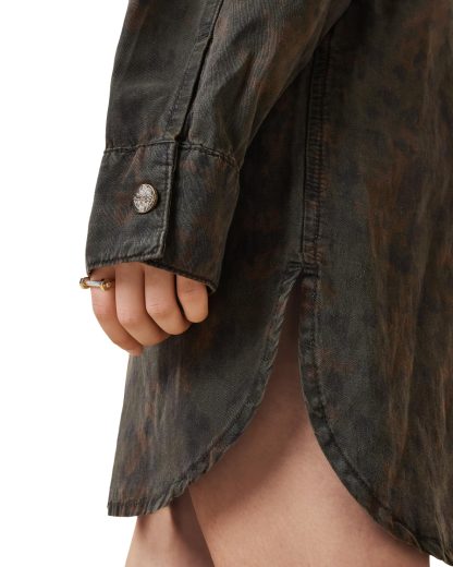 Camouflage denim shirt dress - Image 2