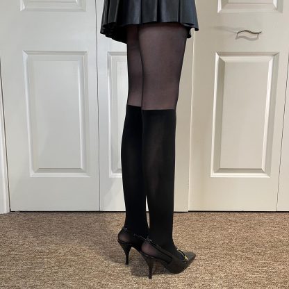 Black high elastic knee socks - Image 2