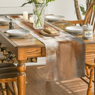 Abstract brushstroke table runner
