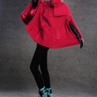 Red military cape coat