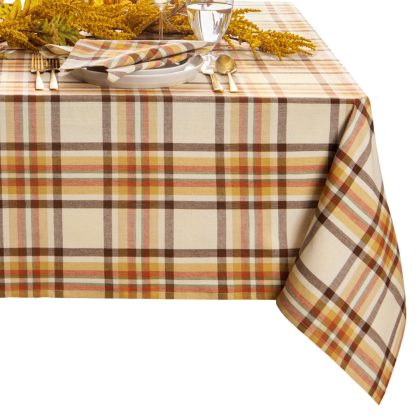 Autumn Plaid Round Tablecloth - Image 5