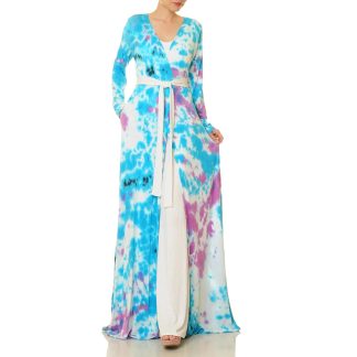 Binghu Yunran fresh tie-dyed lace-up robe outerwear