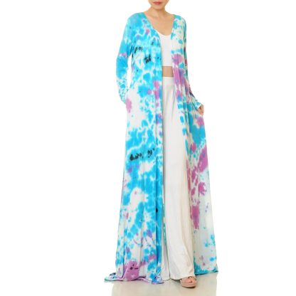Binghu Yunran fresh tie-dyed lace-up robe outerwear - Image 3