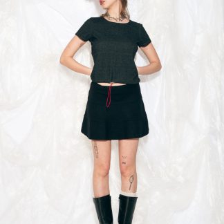 Black Sport Ruffle Miniskirt