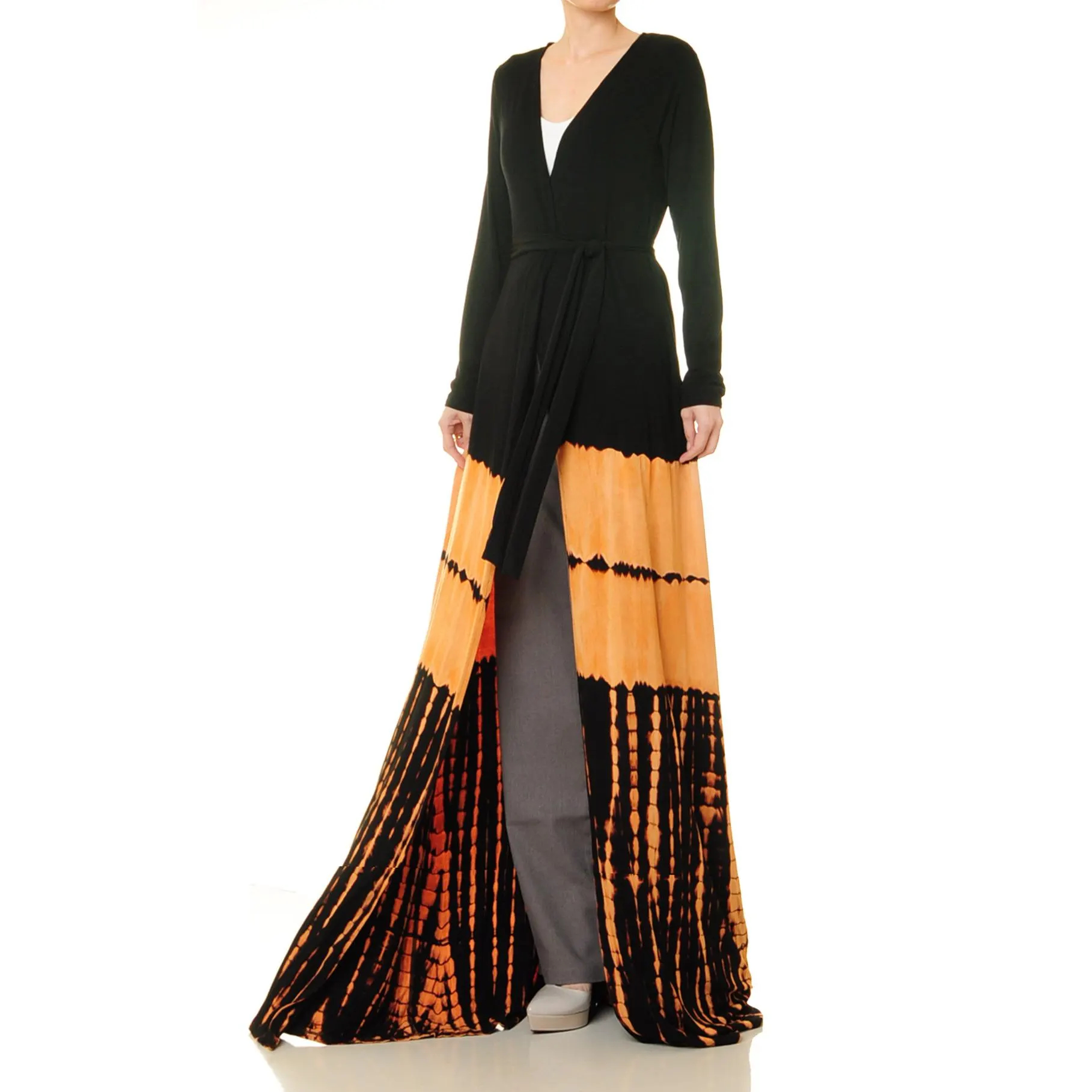 Black and gold gradient lace-up robe - Image 7