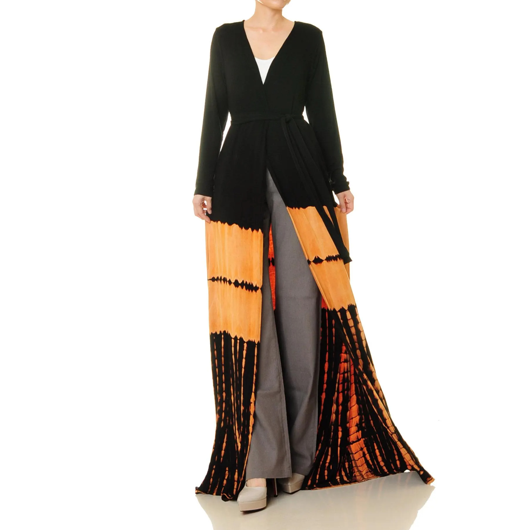 Black and gold gradient lace-up robe - Image 5