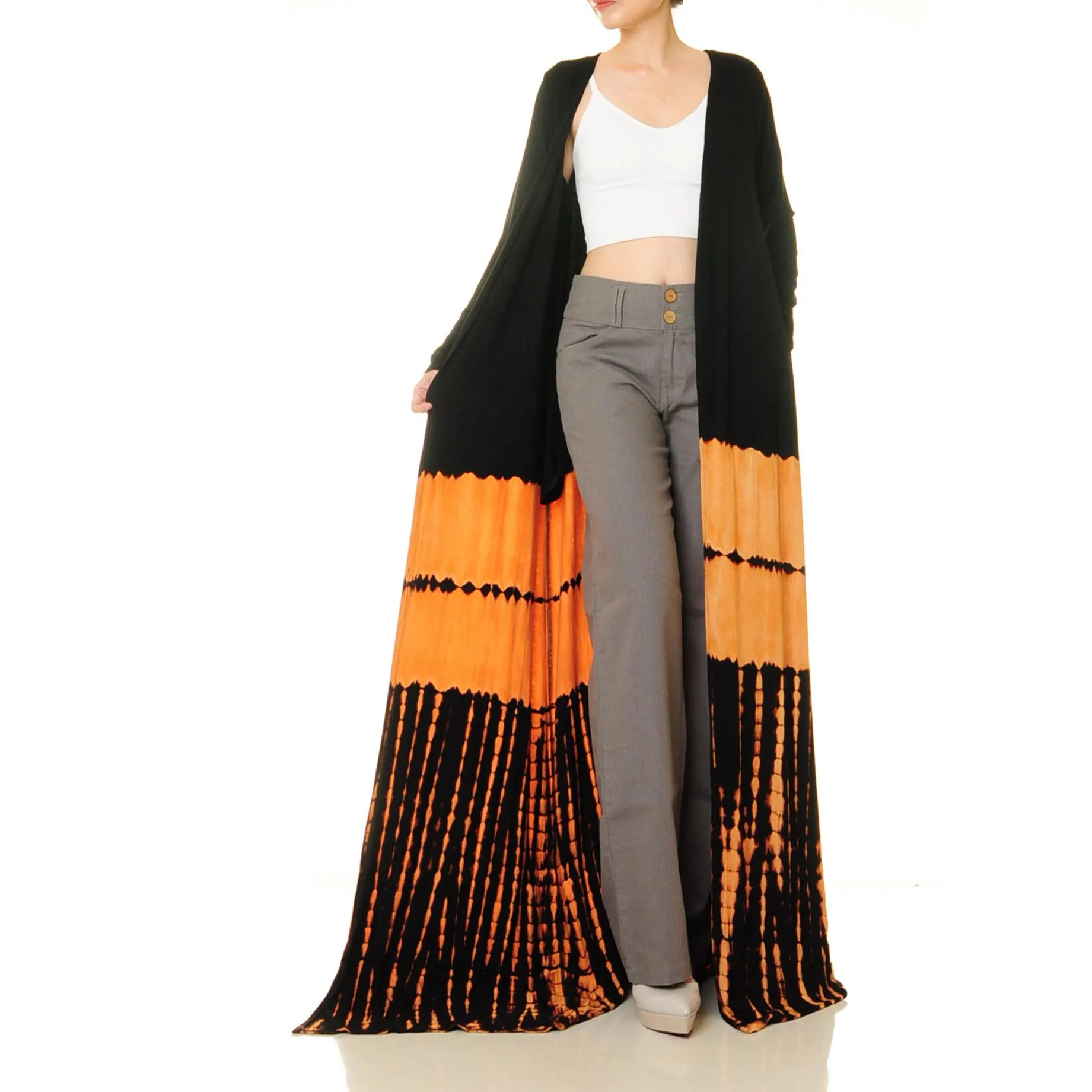 Black and gold gradient lace-up robe - Image 4