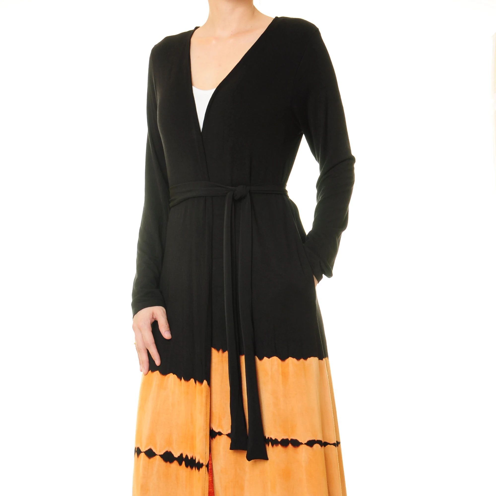 Black and gold gradient lace-up robe - Image 2