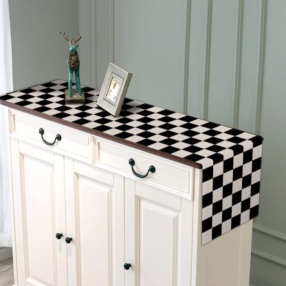 Black and white checkered table runner - Image 4