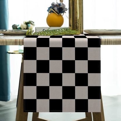 Black and white checkered table runner - Image 2