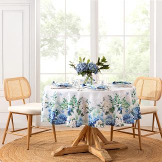 Blue Hydrangea Garden Tablecloth