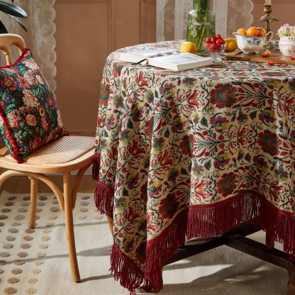 Bohemian Brocade Tassel Tablecloth - Image 5