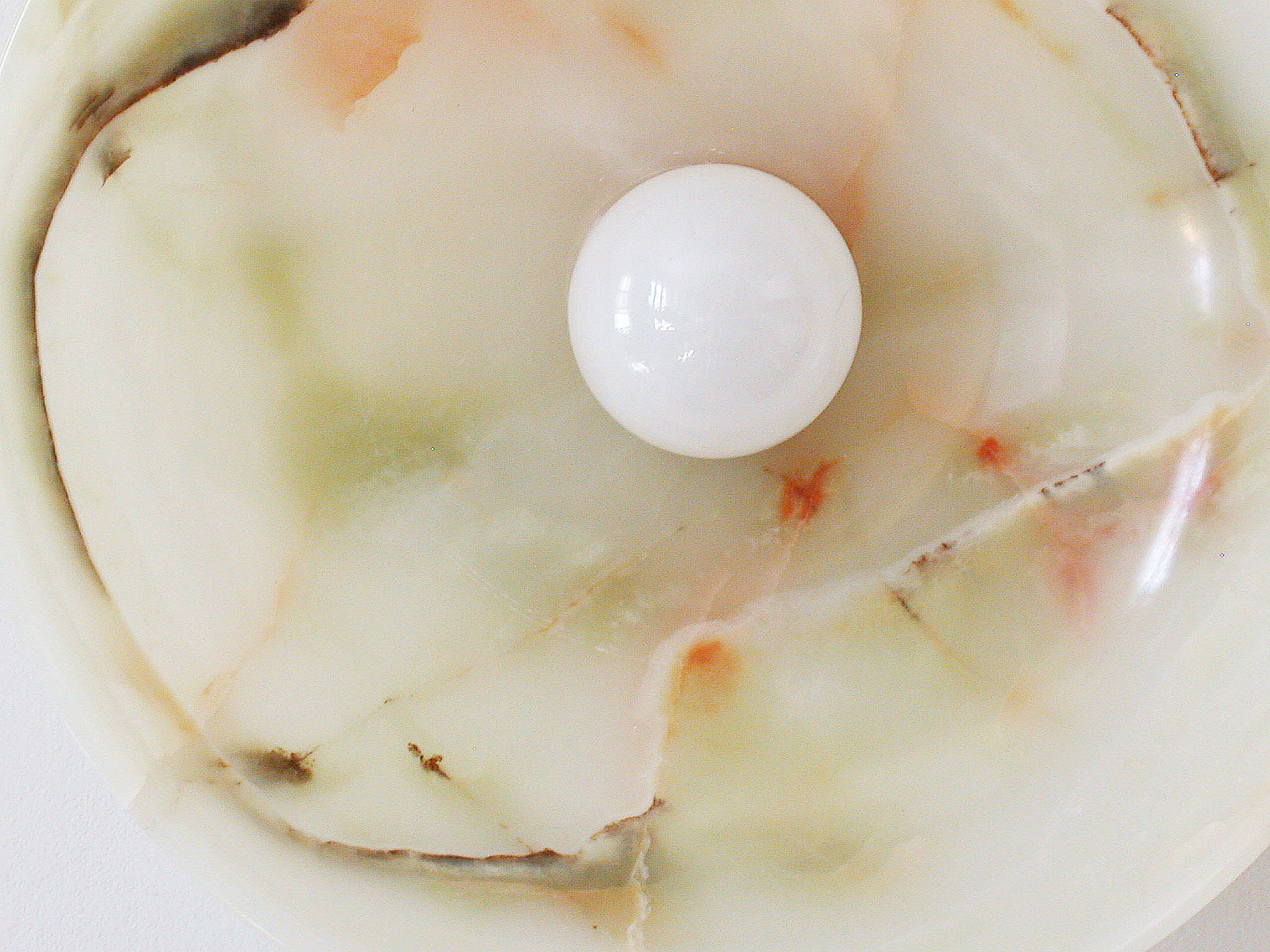 Brass Backplate Onyx and Opal Bulb Wall Sconce - Image 6