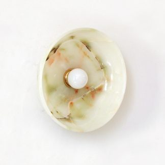 Brass Backplate Onyx and Opal Bulb Wall Sconce