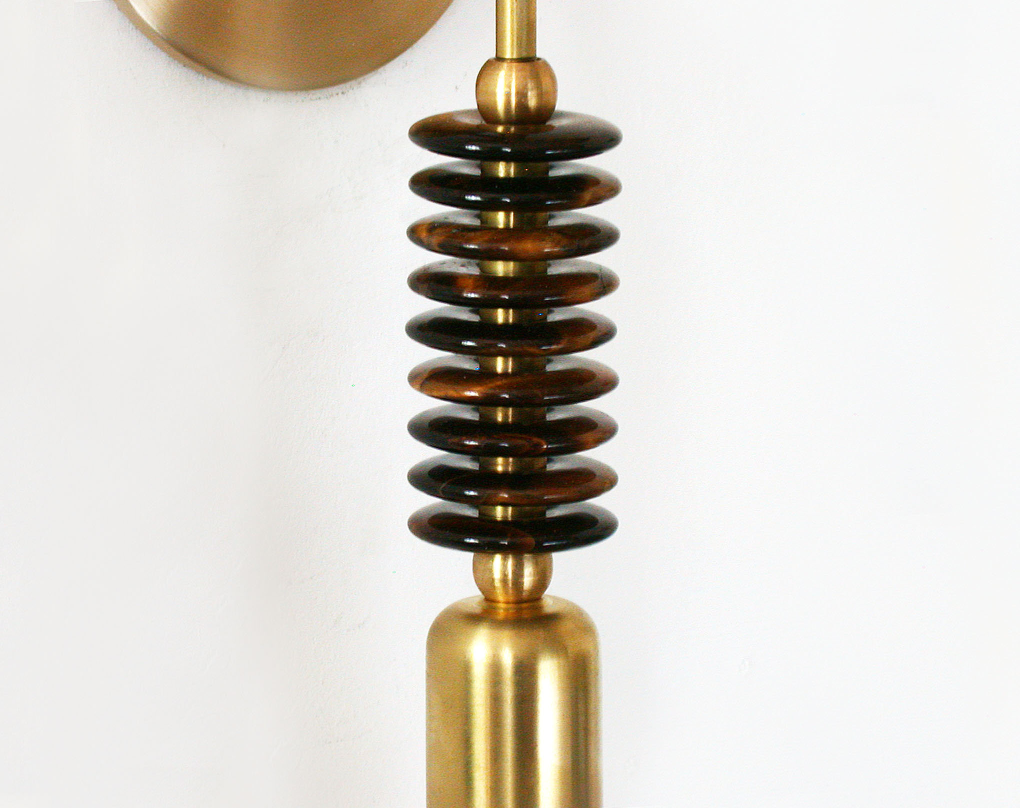 Brass Pillar Stacking Ring and Bulb Wall Sconce - Image 5