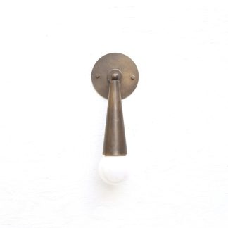 Brass dome lampshade and frosted glass downlight