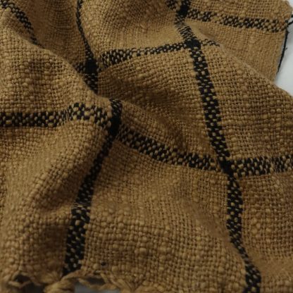 Camel Windowpane Tassel Woven Throw Blanket - Image 9