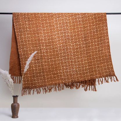 Caramel Starburst Tassel Woven Throw Blanket - Image 5