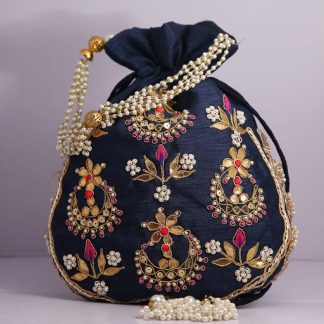 Champagne Diya Embroidered Potli Bag