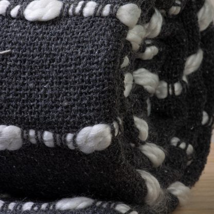 Charcoal Grey Pom-Pom Tassel Throw Blanket - Image 3
