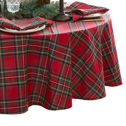 Classic red plaid tablecloth - Image 4