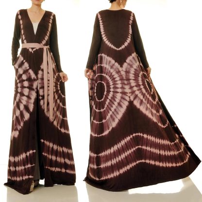 Coco Halo Spiral Tie-Dye Double-Breasted Lace-Up Robe - Image 7