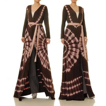 Coco Halo Spiral Tie-Dye Double-Breasted Lace-Up Robe - Image 5