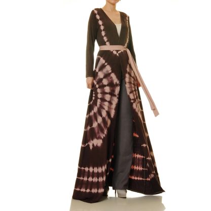 Coco Halo Spiral Tie-Dye Double-Breasted Lace-Up Robe - Image 4