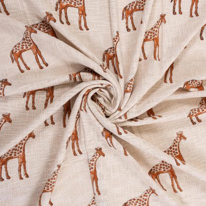 Cream Giraffe Fringed Woven Throw Blanket - Image 6